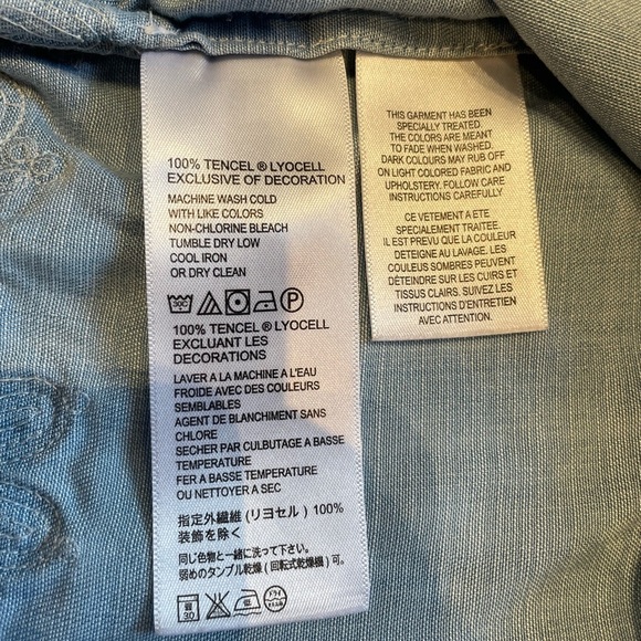 Tommy Bahama Chambray Embroidered Halter Dress with Detailing, Tencel, Size M - Picture 9 of 12